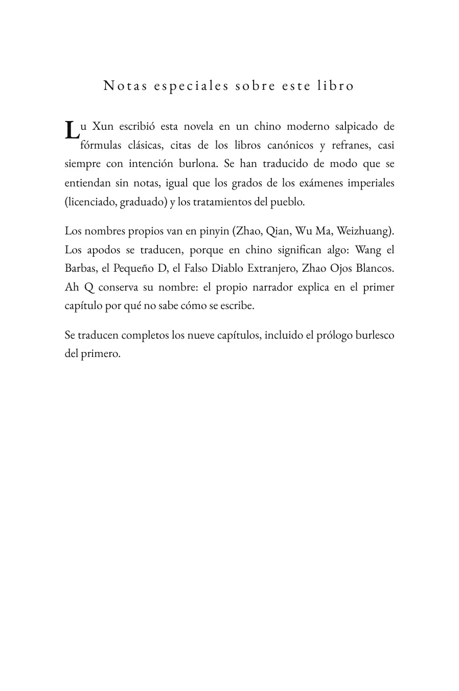La verdadera historia de Ah Q (translated) (The True Story of Ah Q in Spanish)