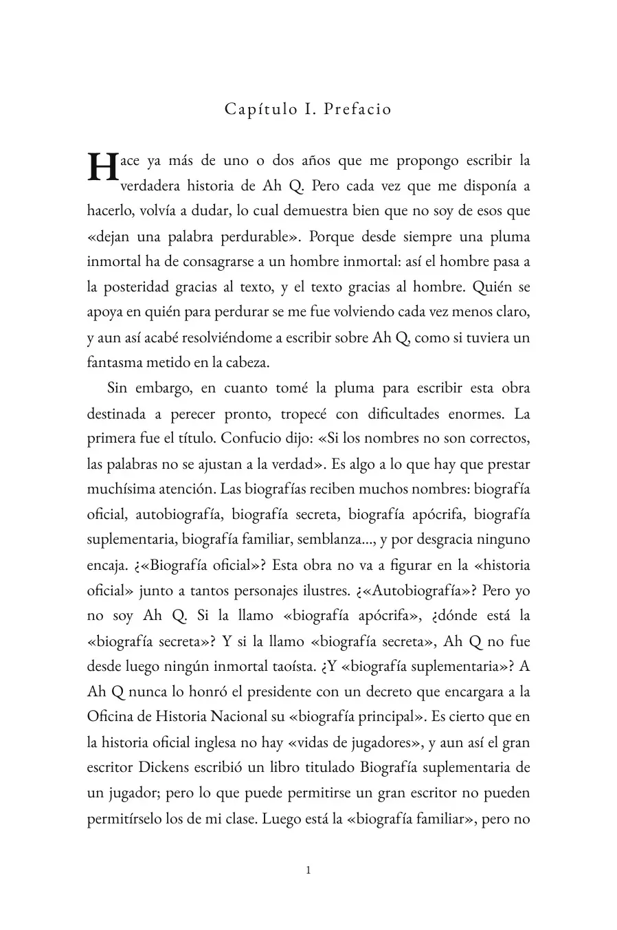 La verdadera historia de Ah Q (translated) (The True Story of Ah Q in Spanish)