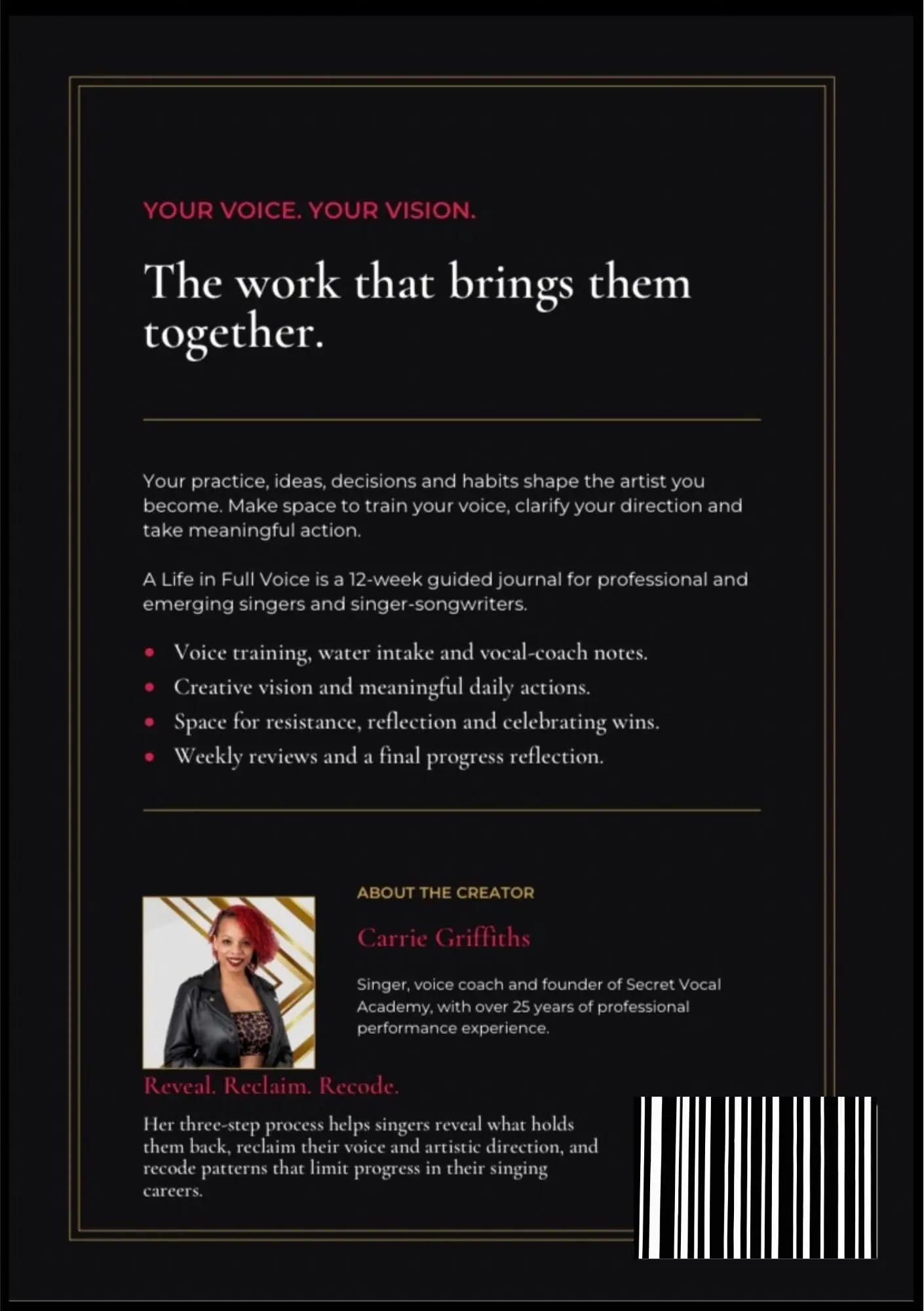 A Life in Full Voice - A Voice and Vision Journal for Singers