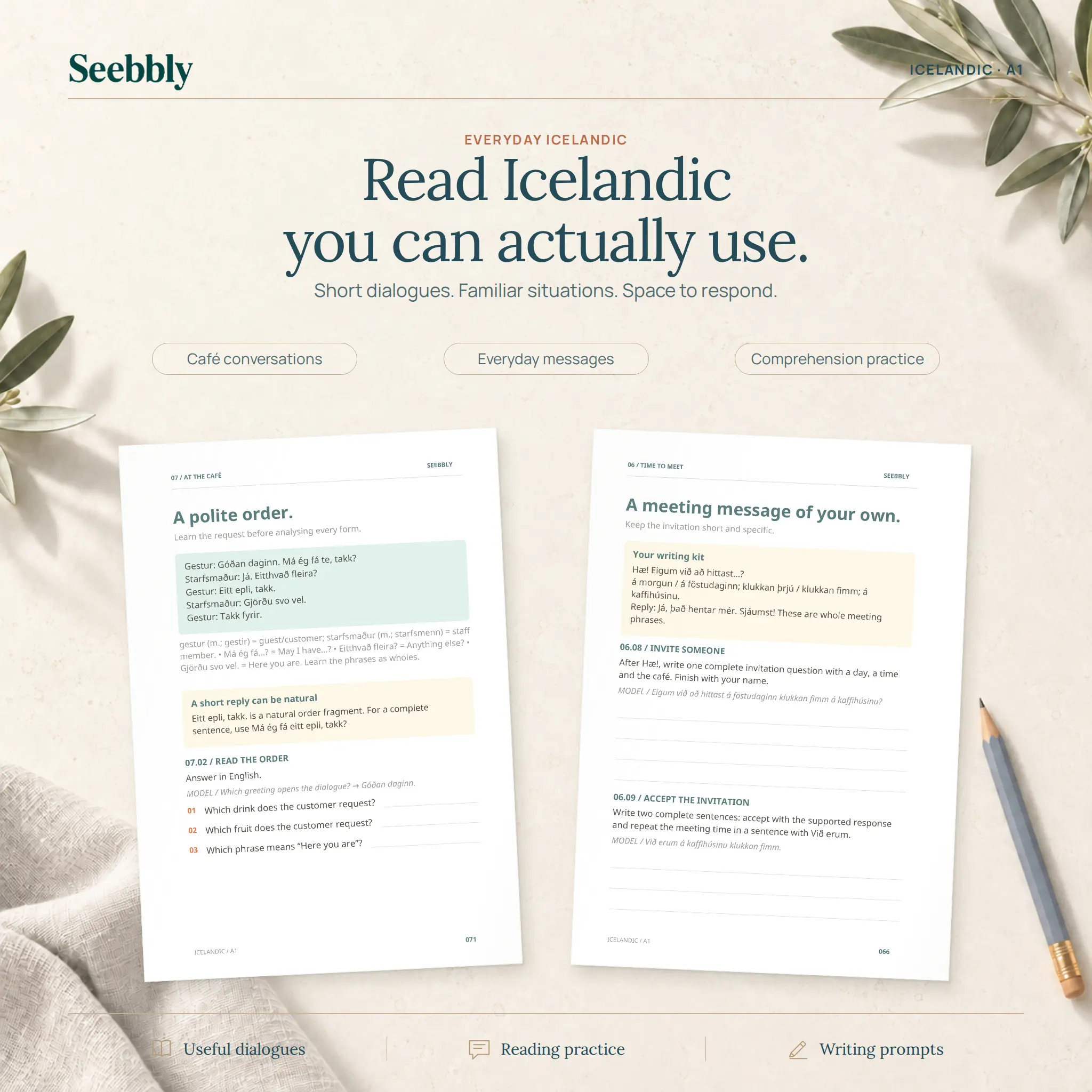 Icelandic A1 Workbook for Beginners: A Step-by-Step Self-Study Guide to Everyday Icelandic, Essential Grammar and Pronunciation