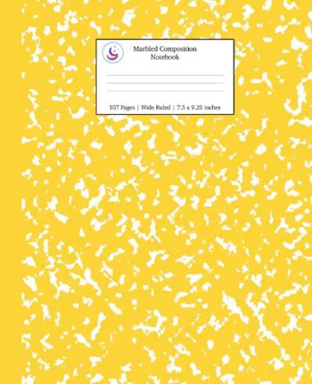 Marbled Composition Notebook: Yellow Marble Wide Ruled Paper Subject Book