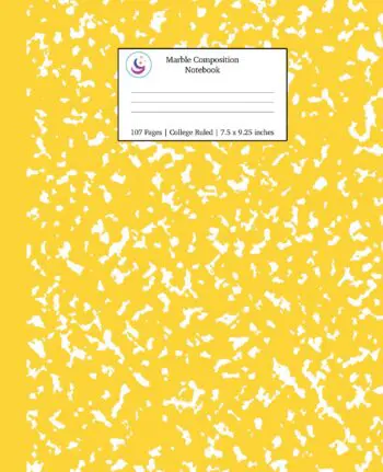 Marble Composition Notebook College Ruled: Yellow Marble Notebooks, School Supplies, Notebooks for School