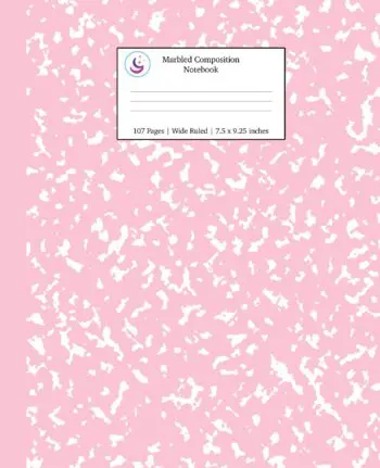 Marbled Composition Notebook: Pink Marble Wide Ruled Paper Subject Book