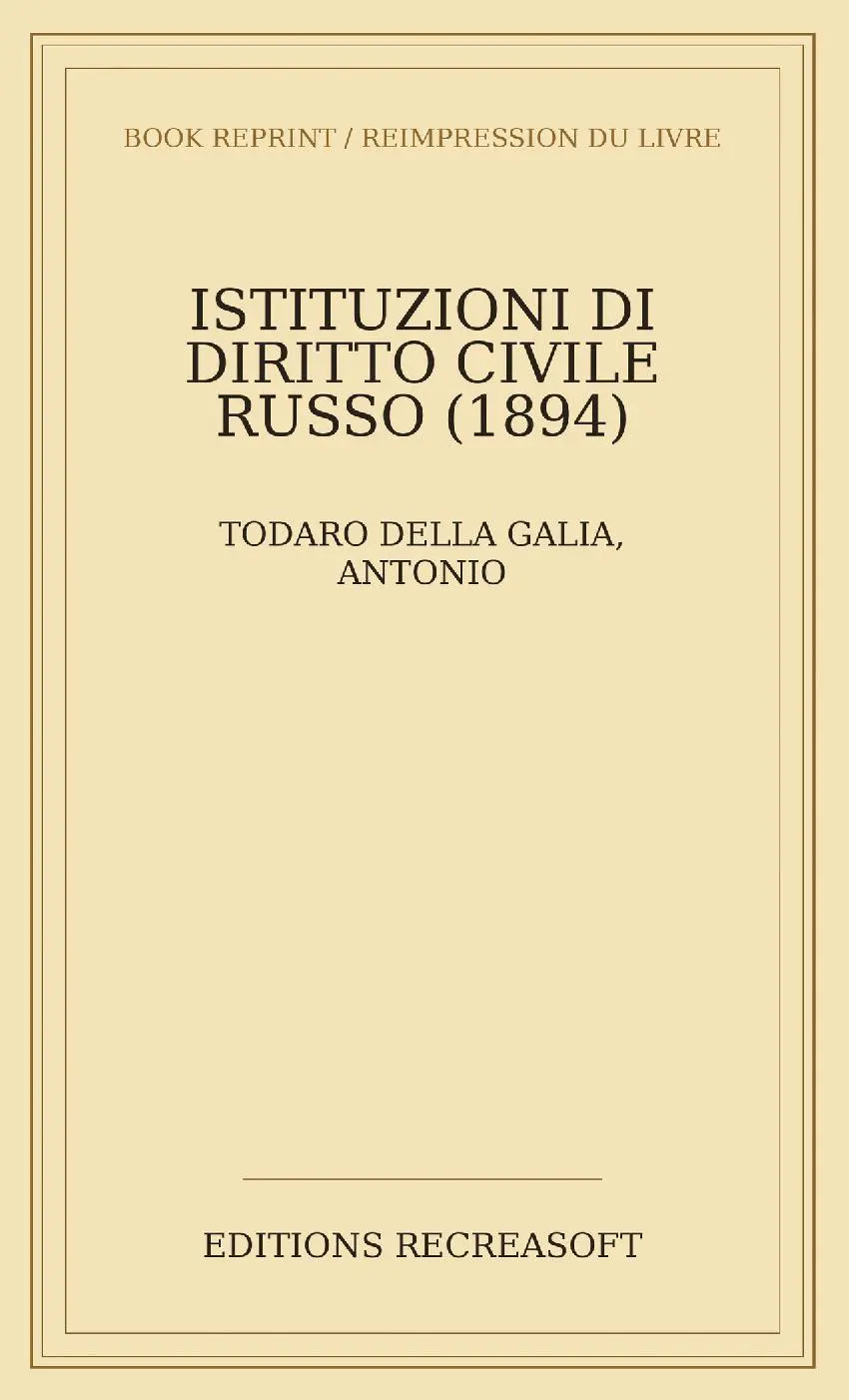 Istituzioni di diritto civile russo