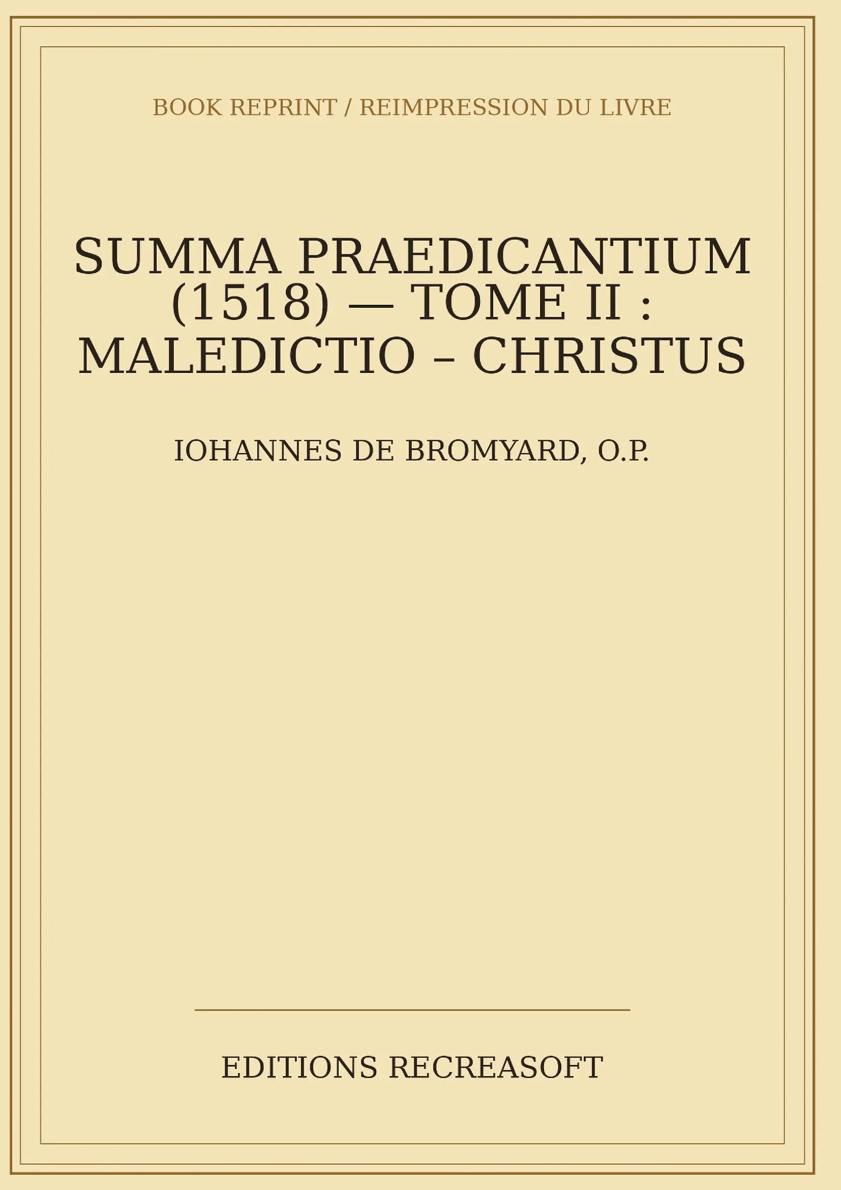 Summa praedicantium (1518), Tome II