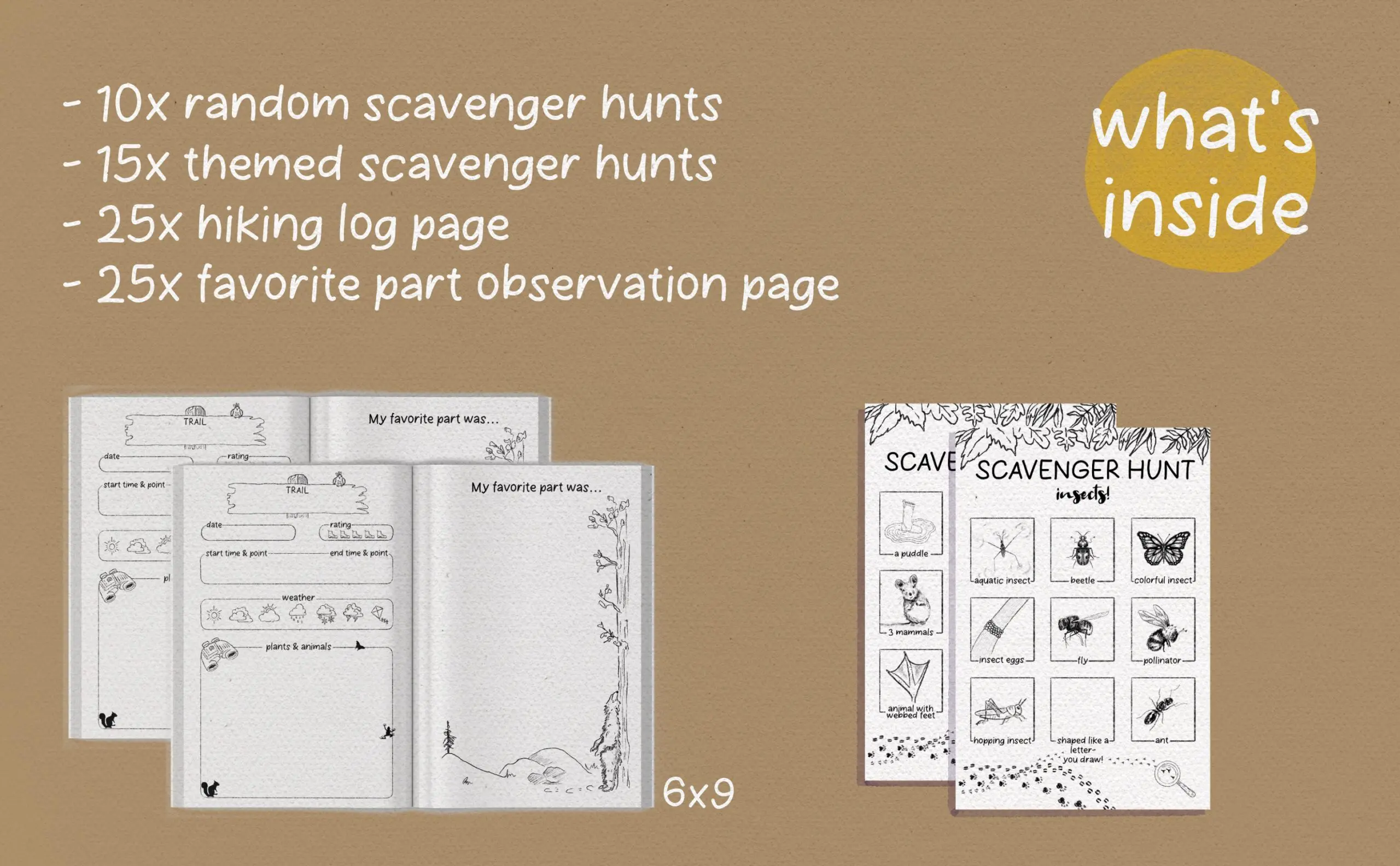 Hiking Journal For Kids: Nature Journal with Prompts, Space to Draw & Write | 6" x 9" Travel Size | Kid's Edition of the Hiker’s Log Book | Outdoor Guide to Wildlife Exploration