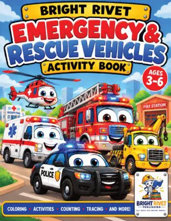 Bright Rivet Emergency and Rescue Vehicles Activity Book