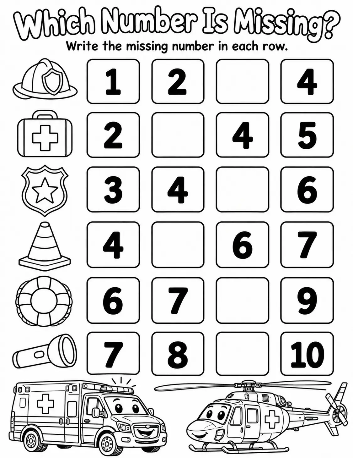 Bright Rivet Emergency and Rescue Vehicles Activity Book