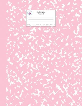 Pink Marble Spiral Notebook 8.5x11 College Ruled