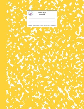 Yellow Marble Spiral Notebook 8.5x11 College Ruled