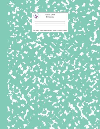Turquoise Marble Spiral Notebook 8.5x11 College Ruled