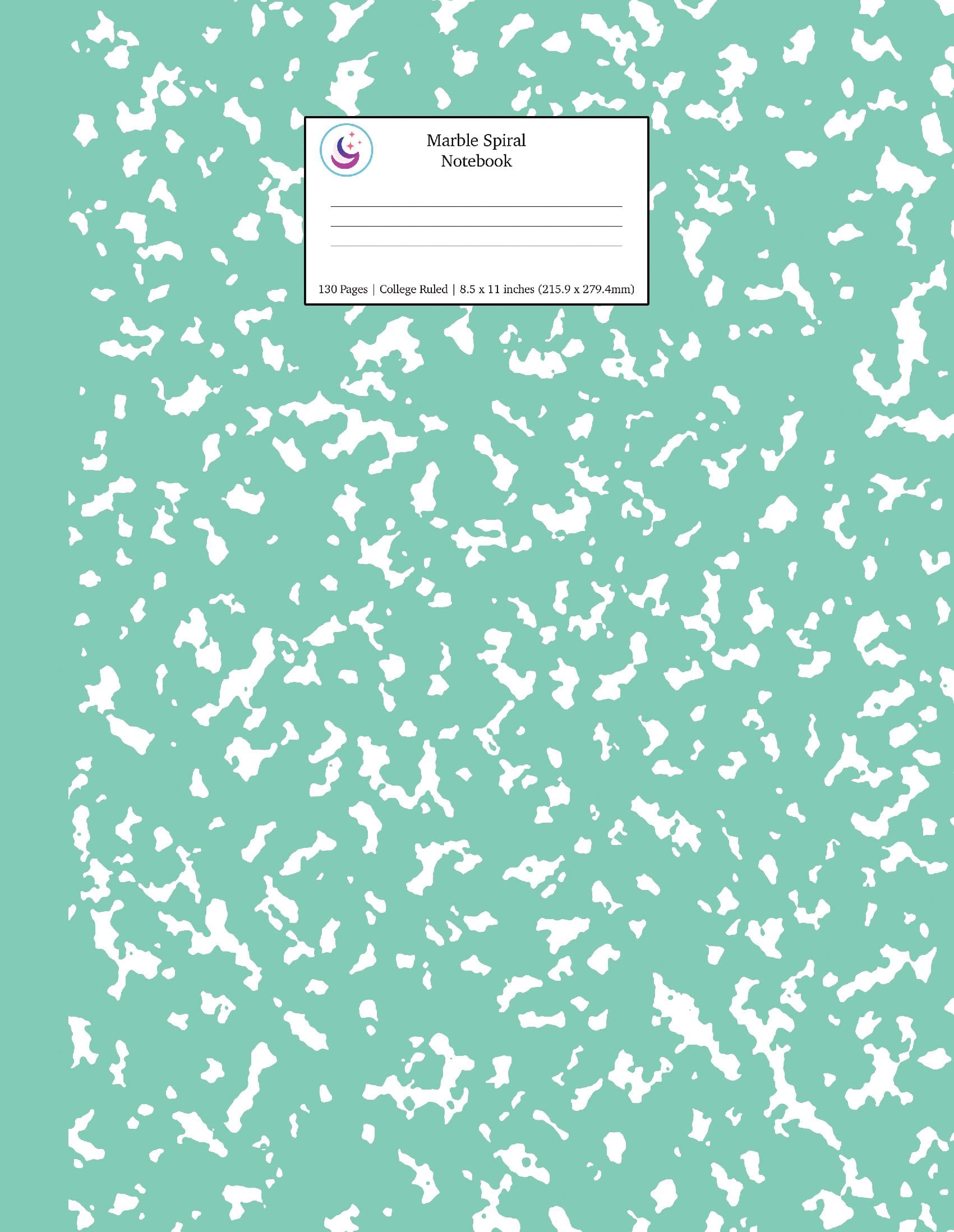 Turquoise Marble Spiral Notebook 8.5x11 College Ruled