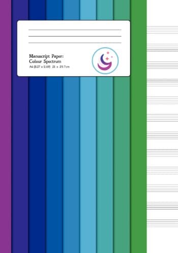 Manuscript Paper: Colour Spectrum | A4 Blank Sheet Music Spiral Notebook