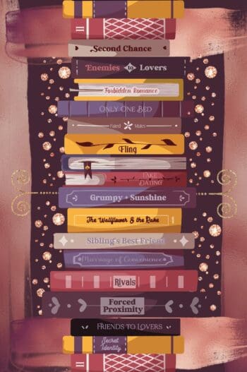 On the Way to the HEA: Romance Tropes Notebook (6x9 Lined Perfect Bound)
