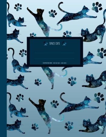 Space Cats: Primary Handwriting Paper Notebook (8.5x11 Perfect Bound)