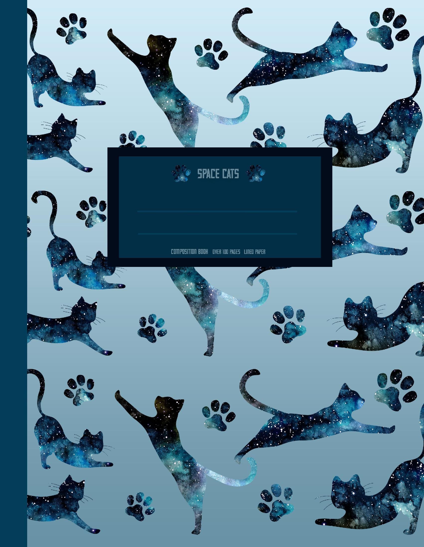 Space Cats: Primary Handwriting Paper Notebook (8.5x11 Perfect Bound)