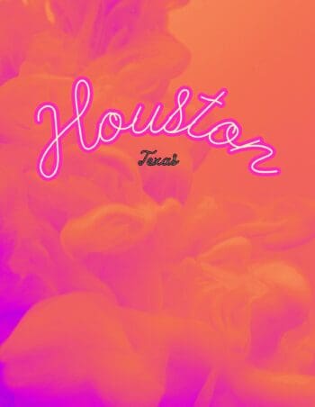 Decorative Book- Houston Hot Pink Clouds