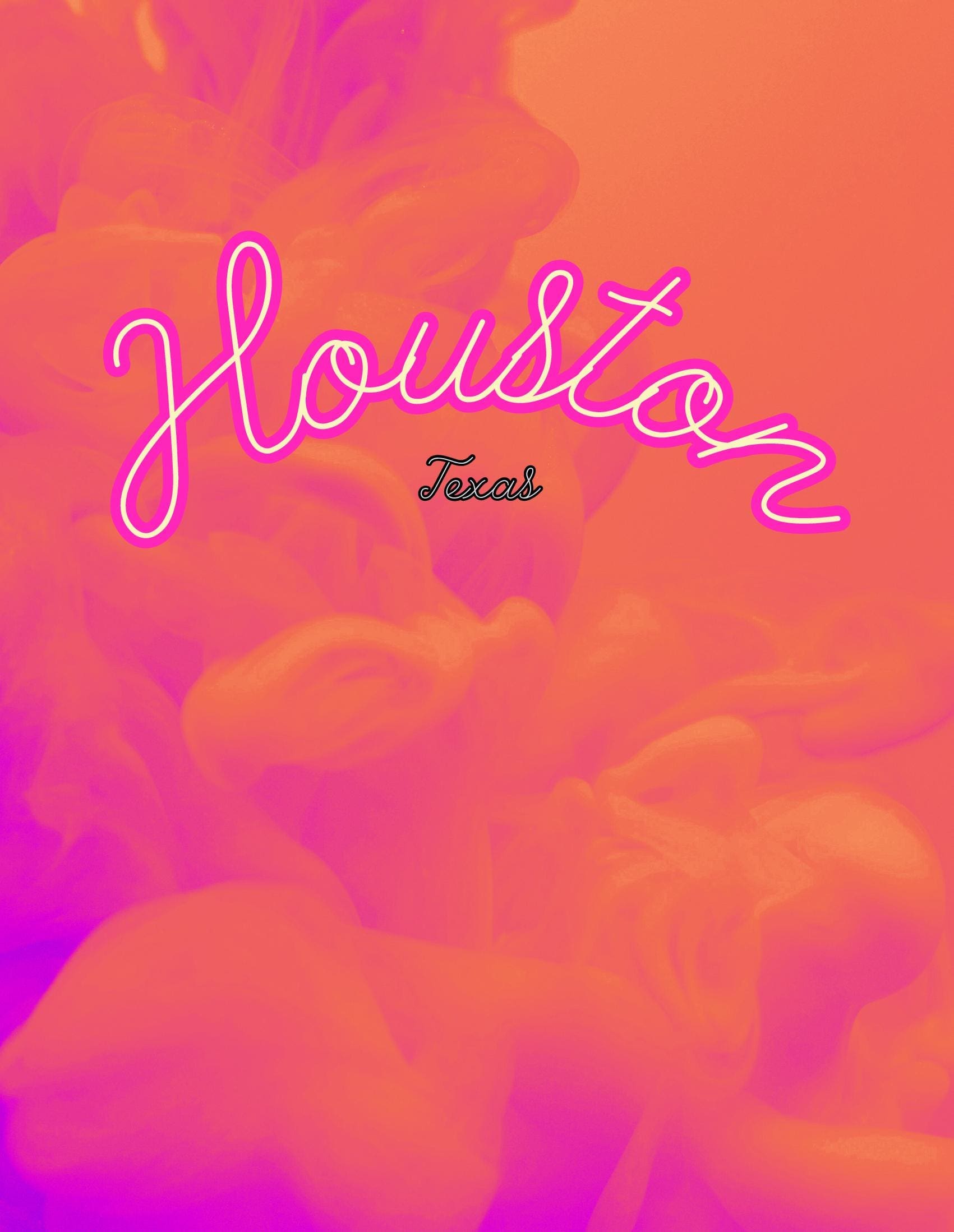 Decorative Book- Houston Hot Pink Clouds