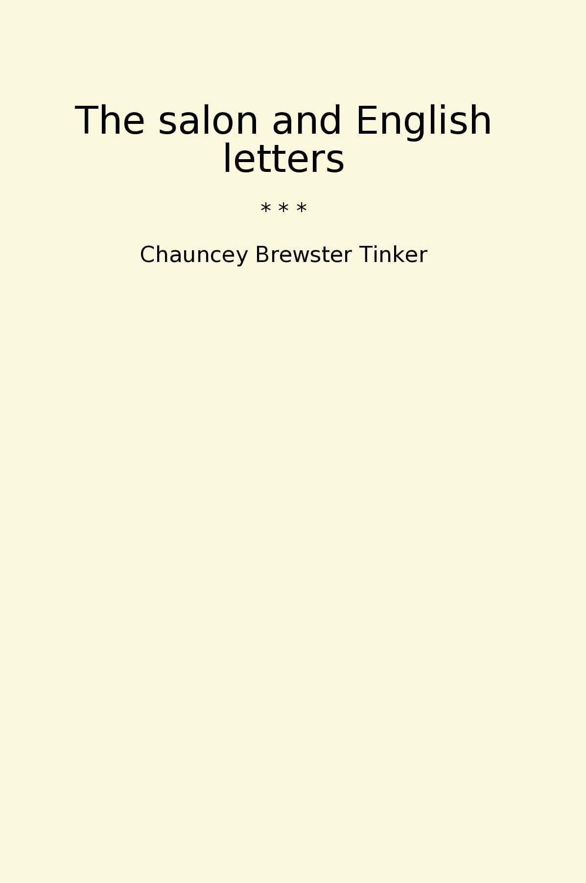 The salon and English letters