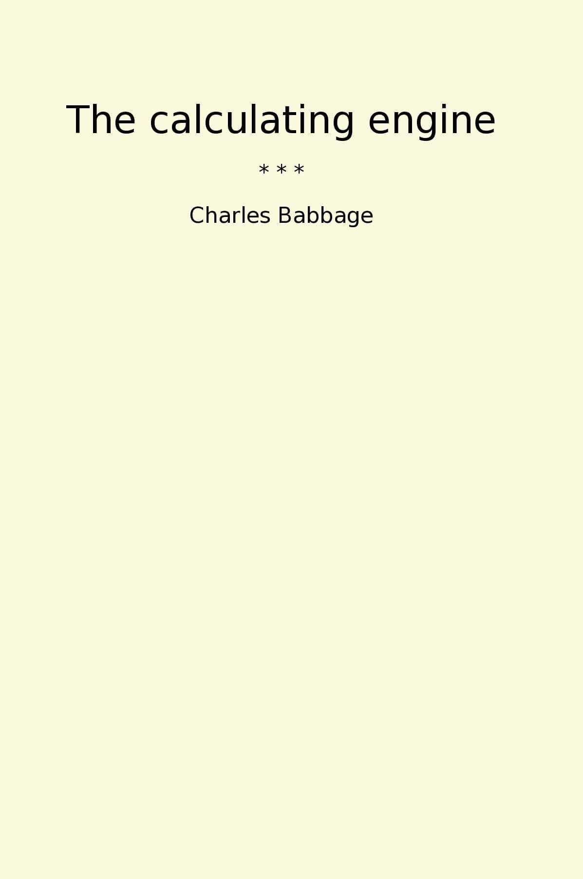 The calculating engine