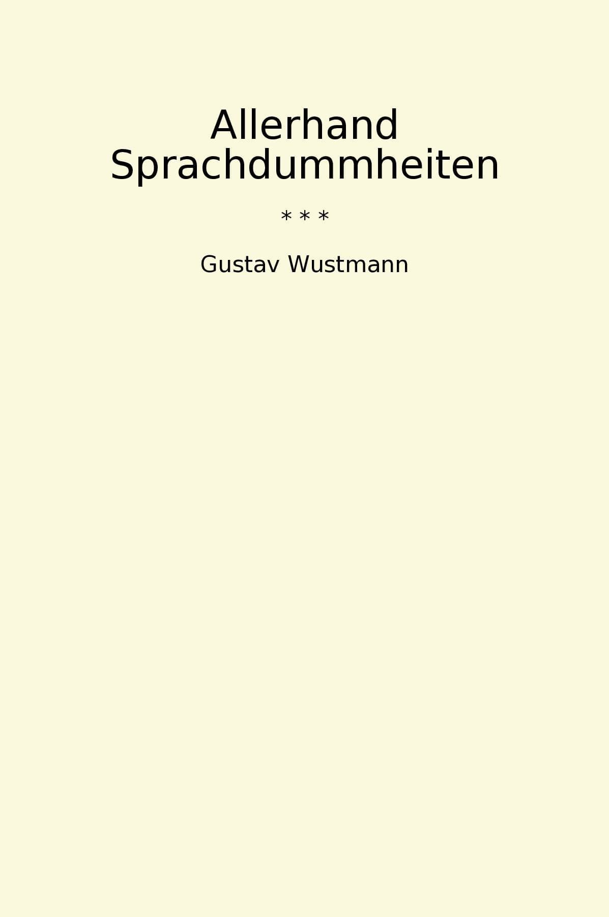 Allerhand Sprachdummheiten