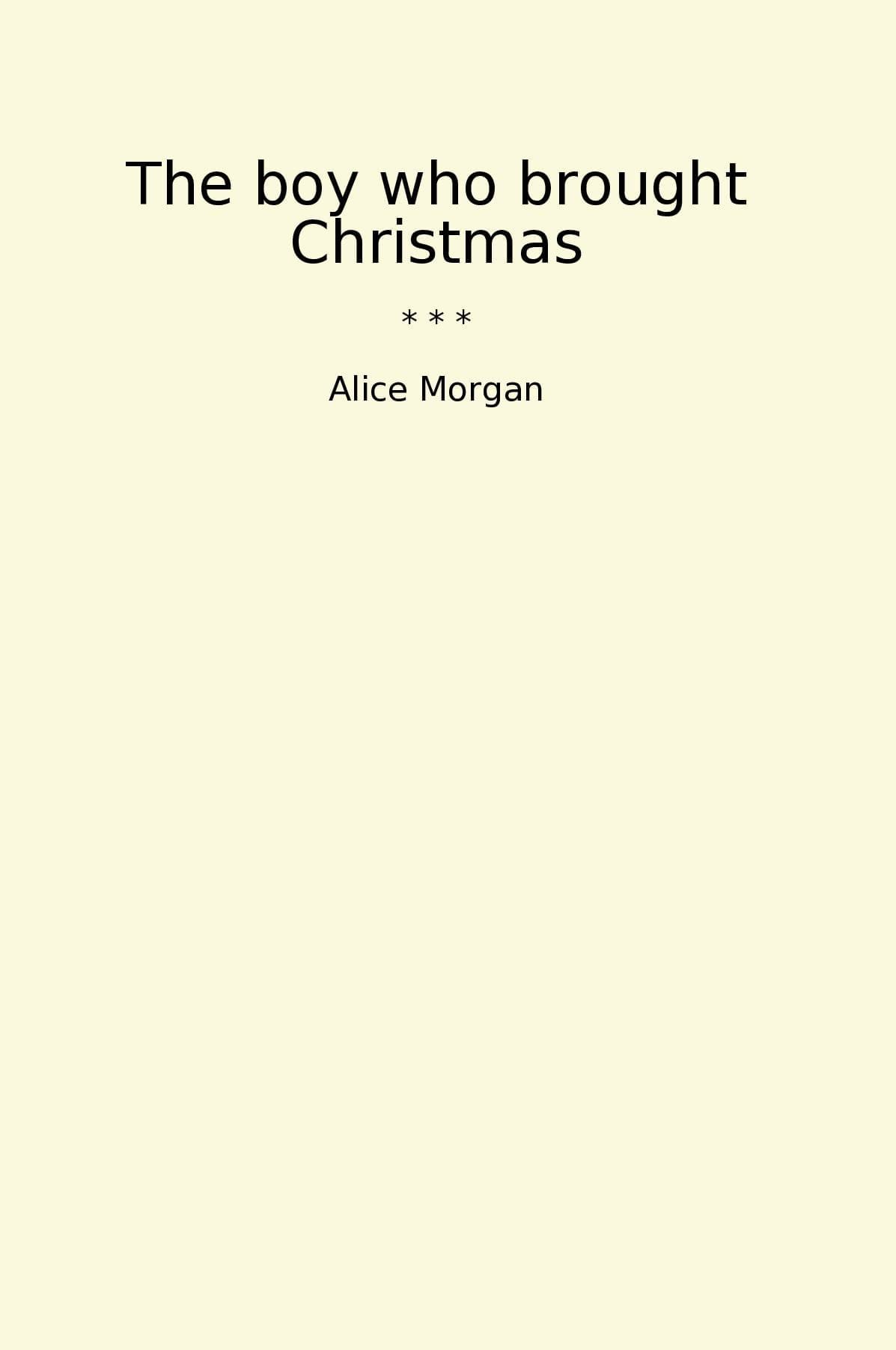 The boy who brought Christmas