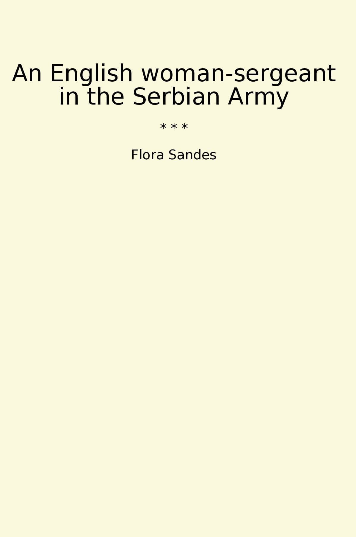 An English woman-sergeant in the Serbian Army