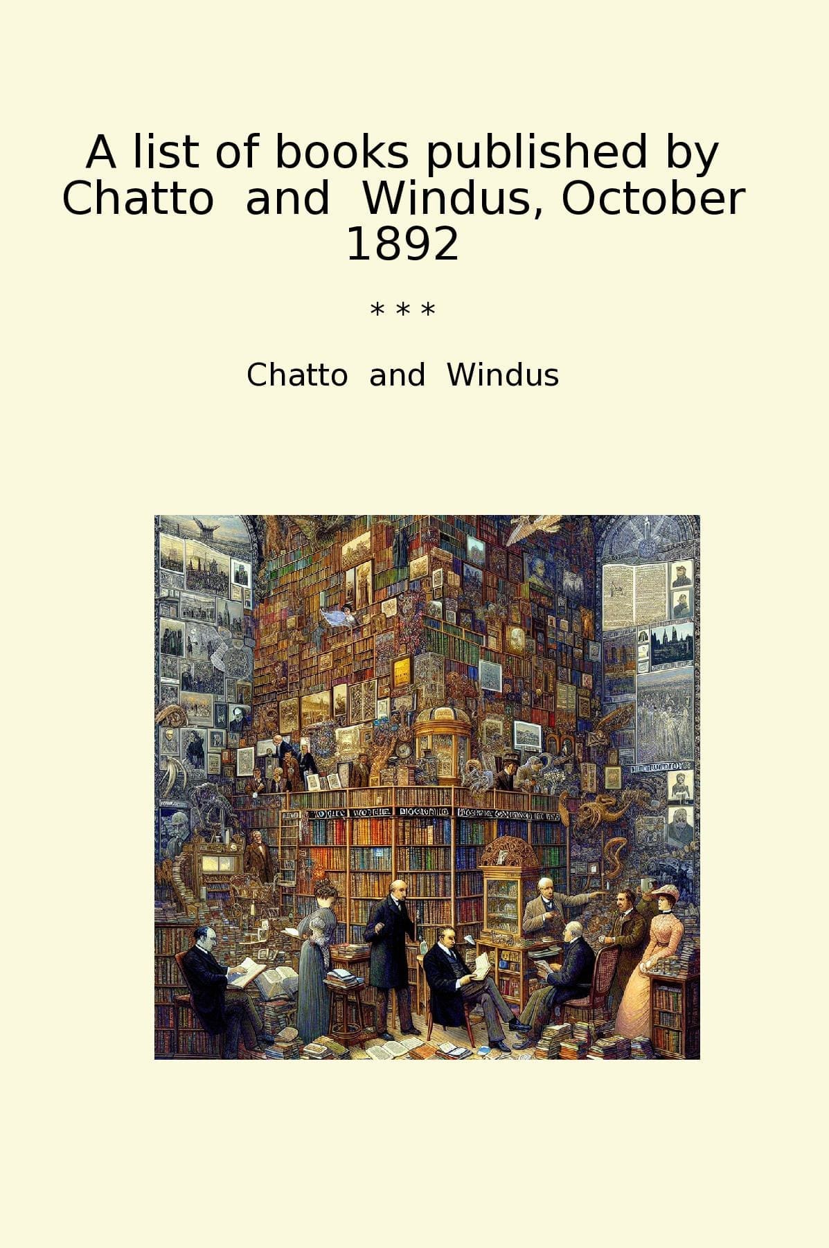 A list of books published by Chatto and Windus, October 1892