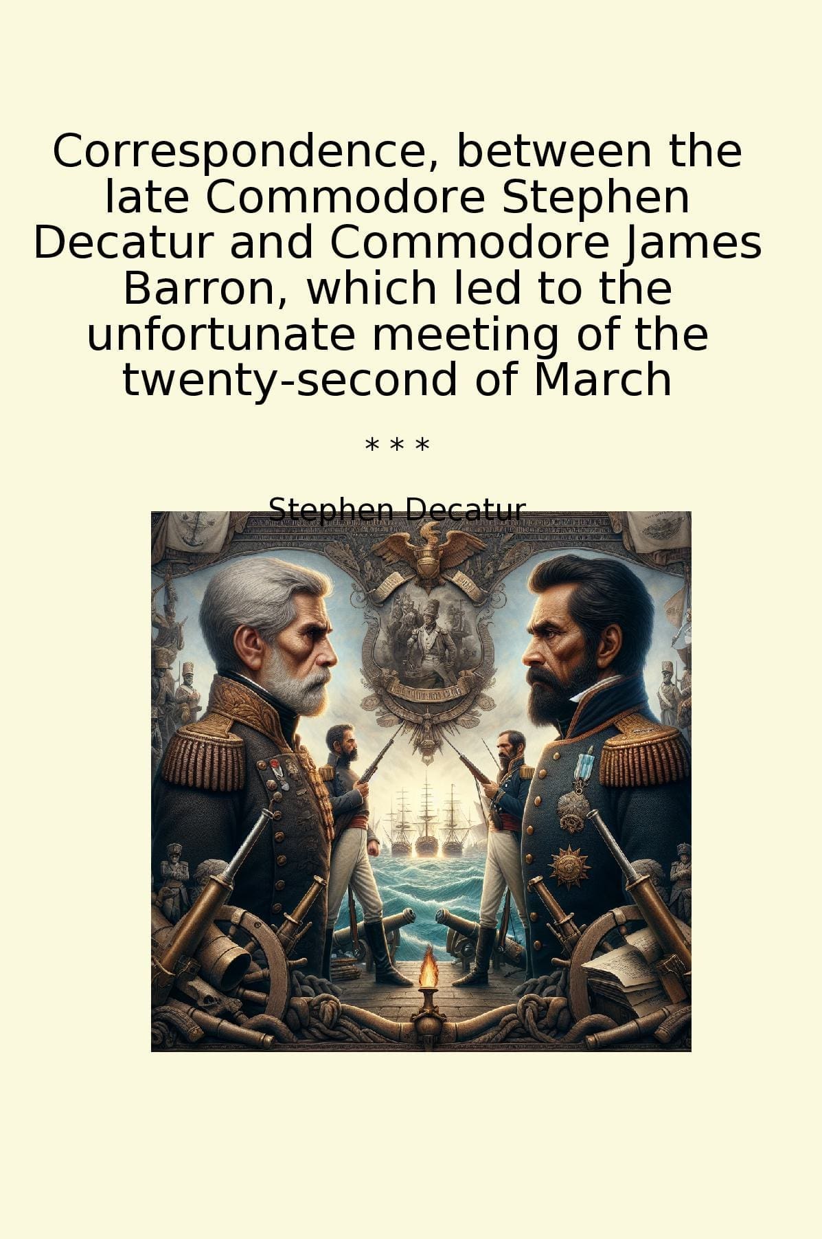 Correspondence, between the late Commodore Stephen Decatur and Commodore James Barron, which led to the unfortunate meeting of the twenty-second of March