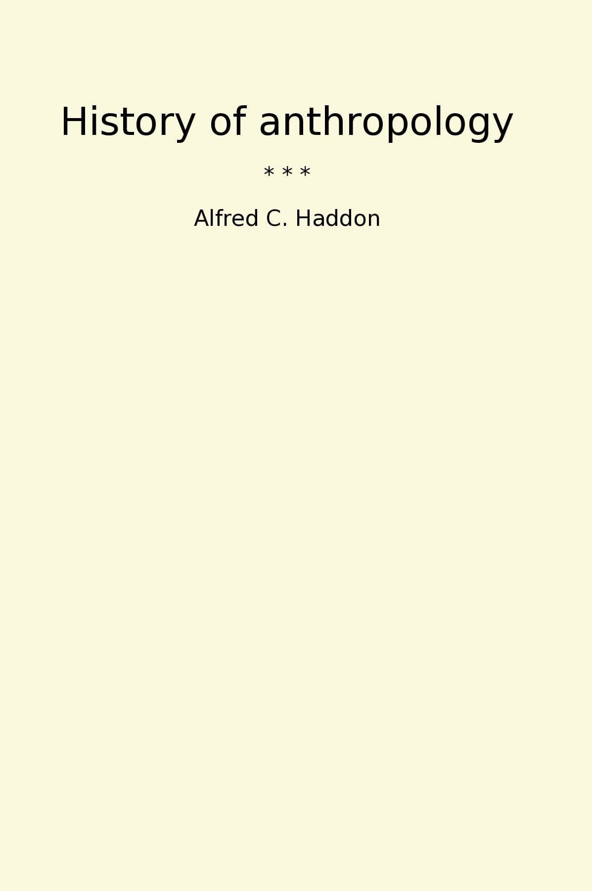 History of anthropology