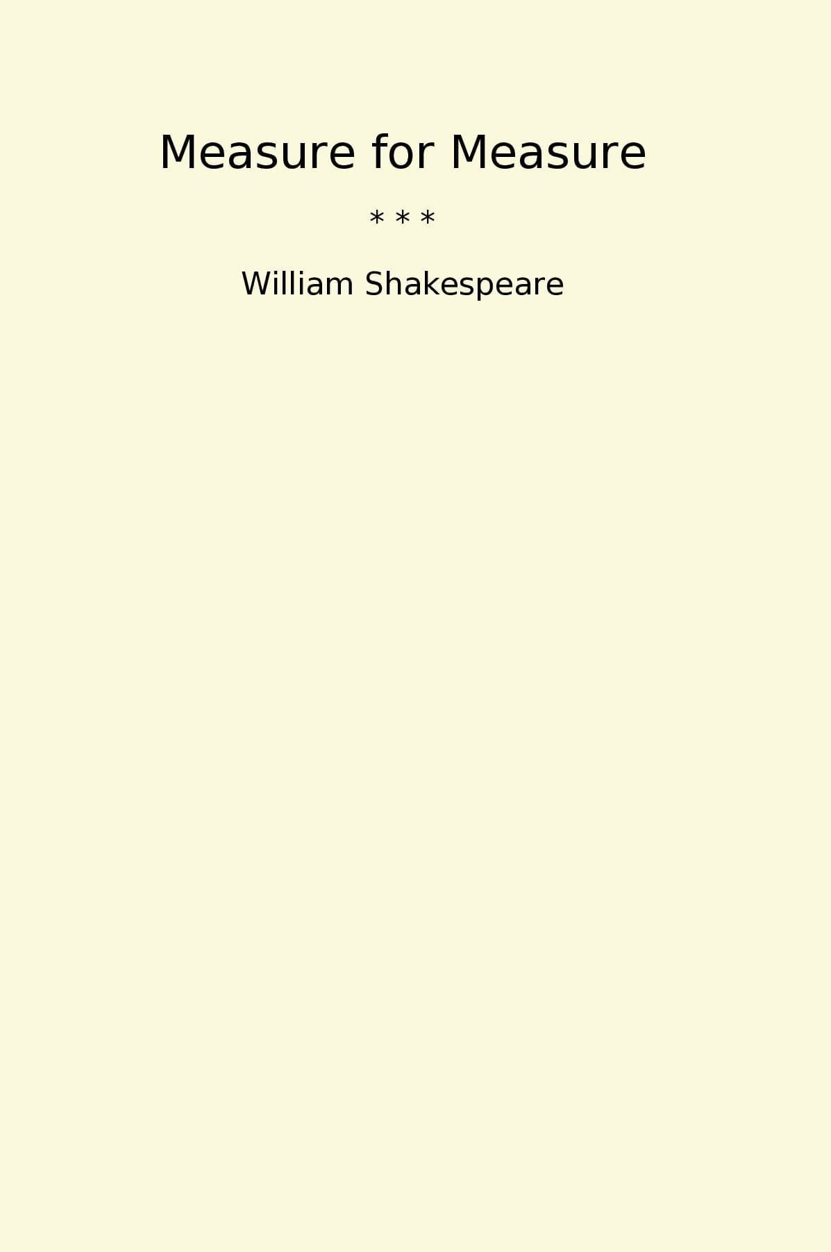 Measure for Measure