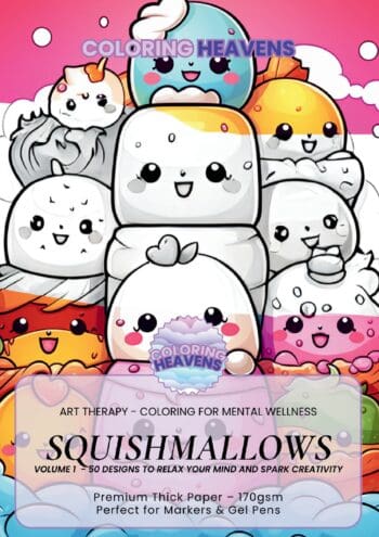 50 Squishy Friends Coloring Book Vol 1 | 50 Cute and Relaxing Designs | Kawaii Squishmallow-Inspired Pages for Kids and Adults | Stress Relief Coloring