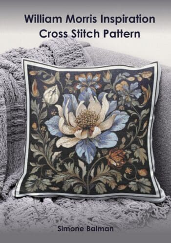 William Morris Blue Flower Cross Stitch Pattern
