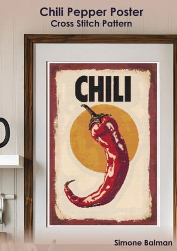 Chili Poster Cross Stitch Pattern