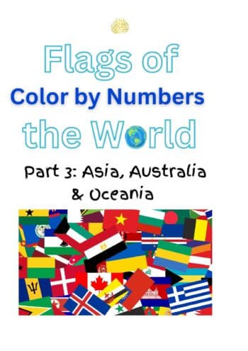Flags of the World Color By numbers Part 3 Asia, Australia, and Oceania