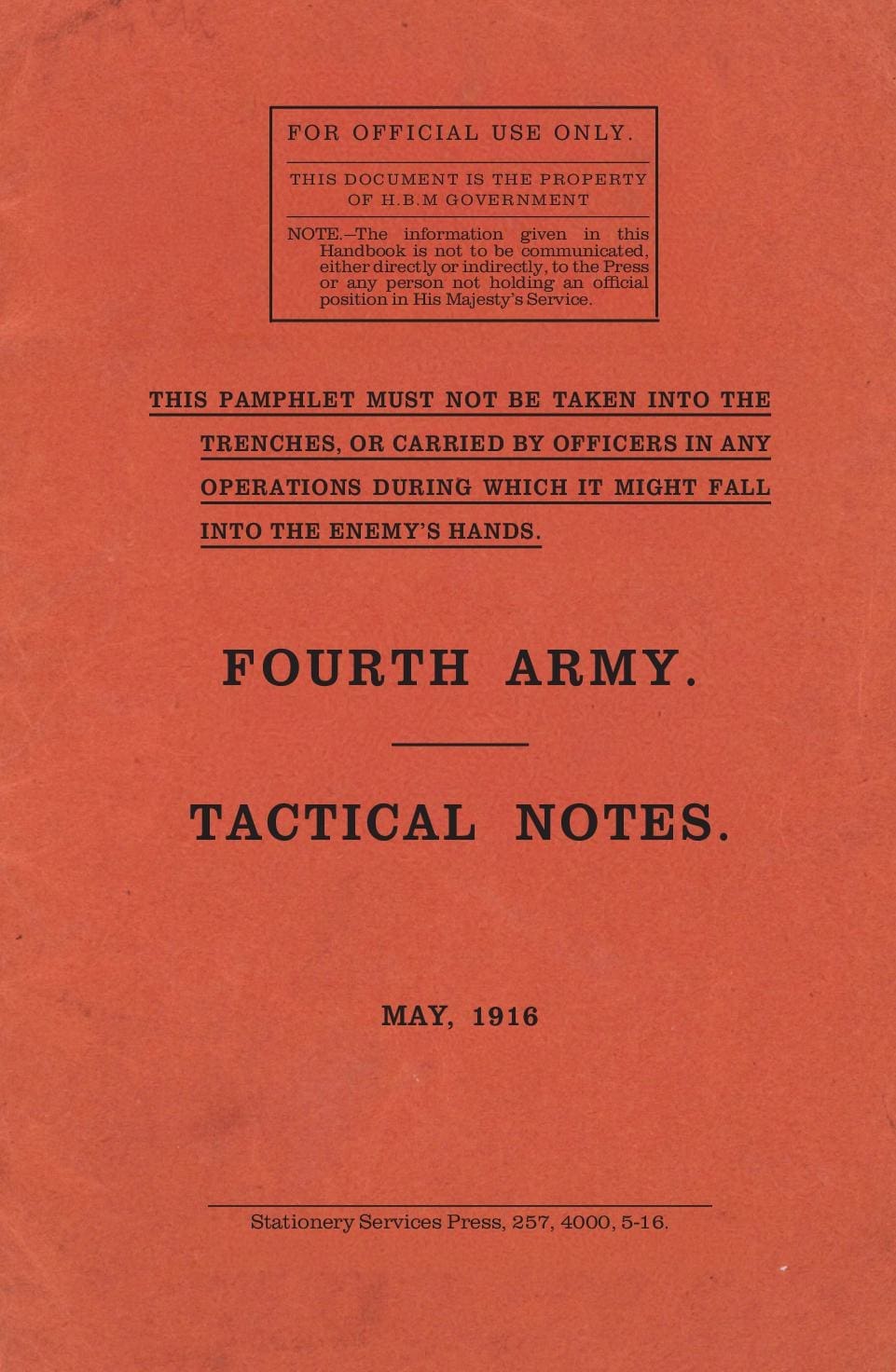 Fourth Army Tactical Notes