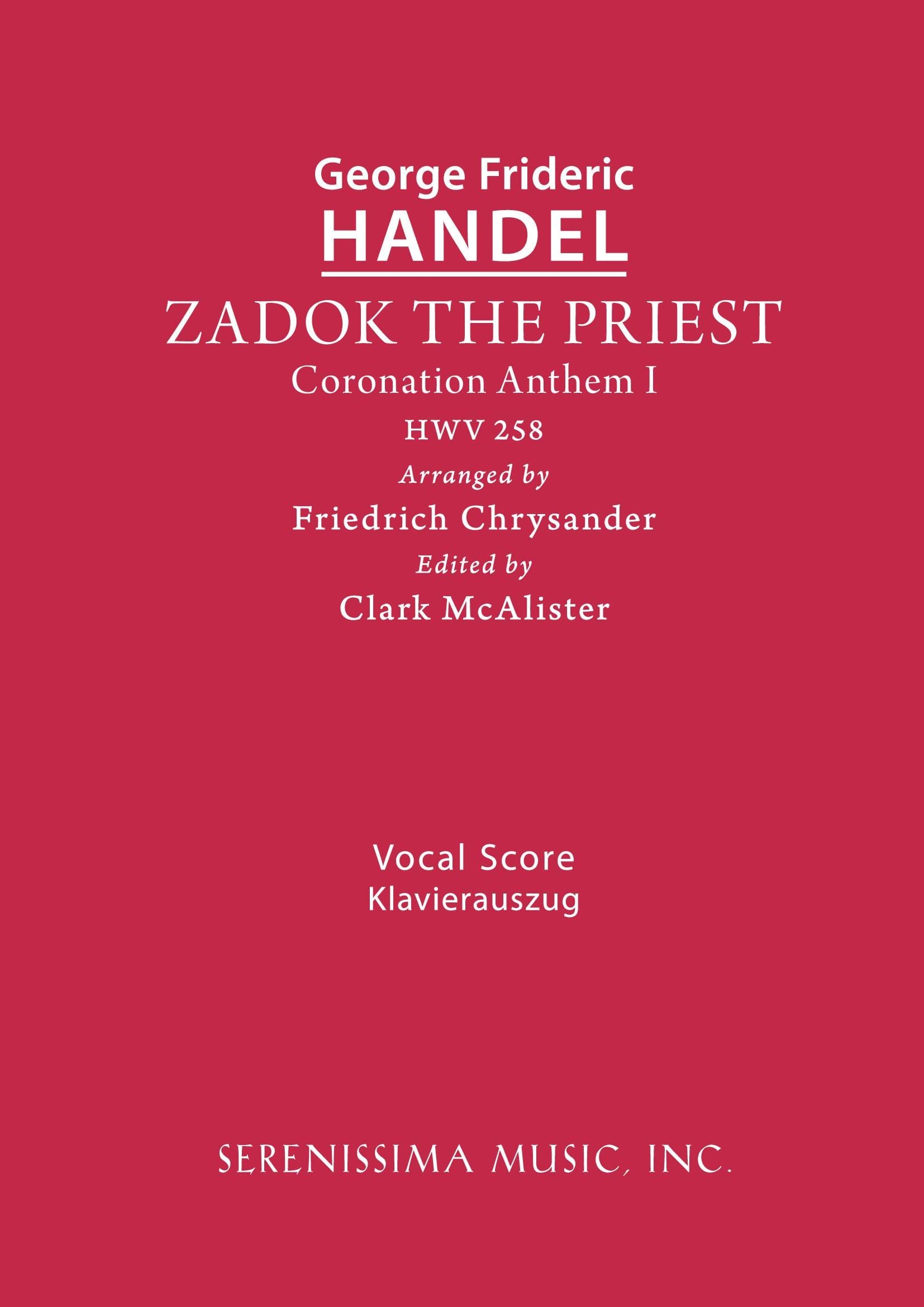 Zadok the Priest, HWV 258 (Chrysander/McAlister)