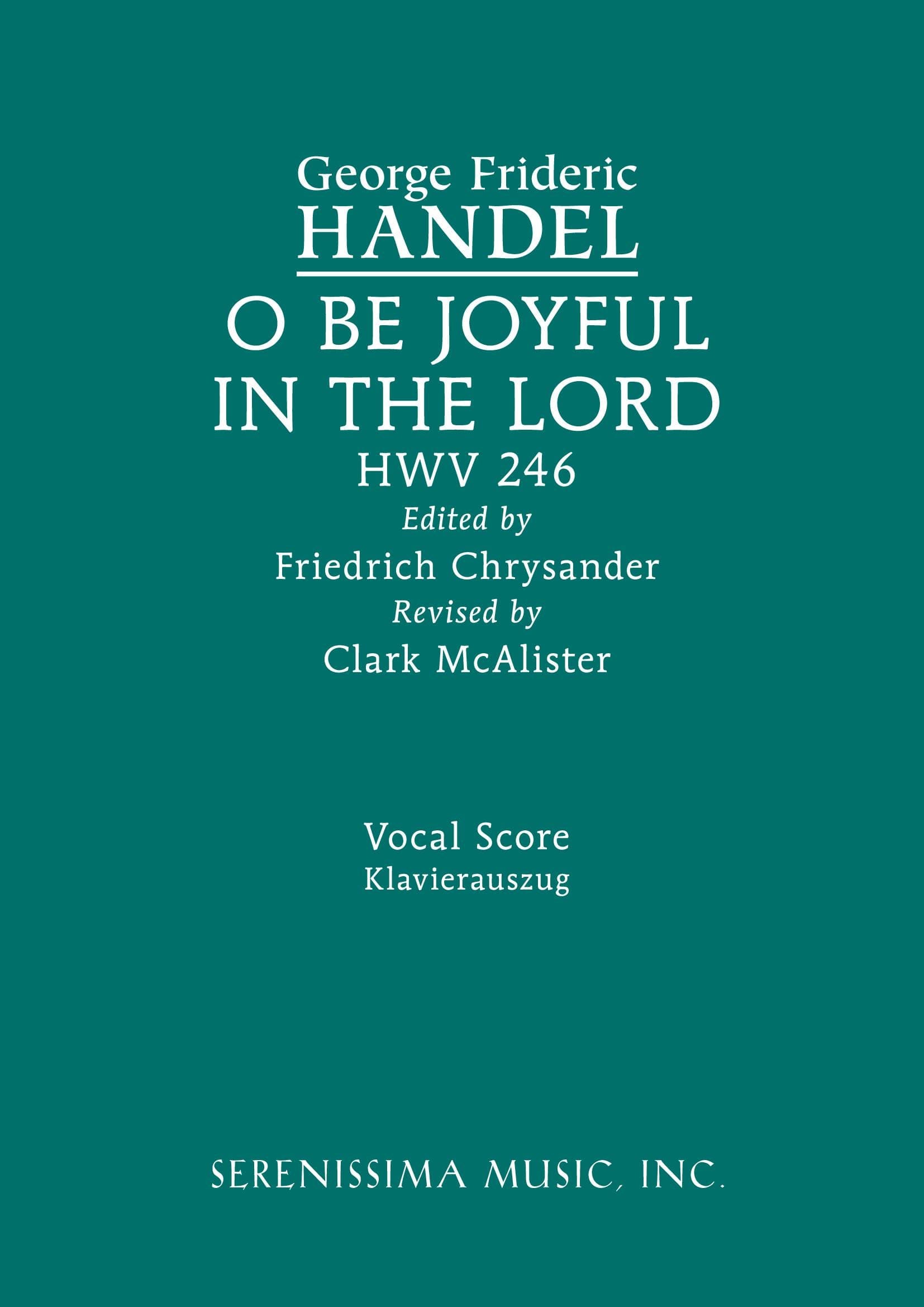 O be joyful in the Lord, HWV 246