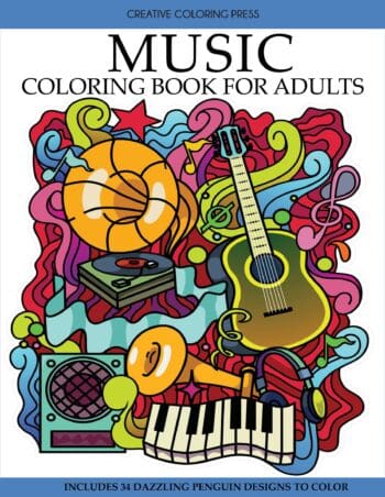 Music Coloring Book for Adults: Includes 50 Dazzling Musical Designs to Color