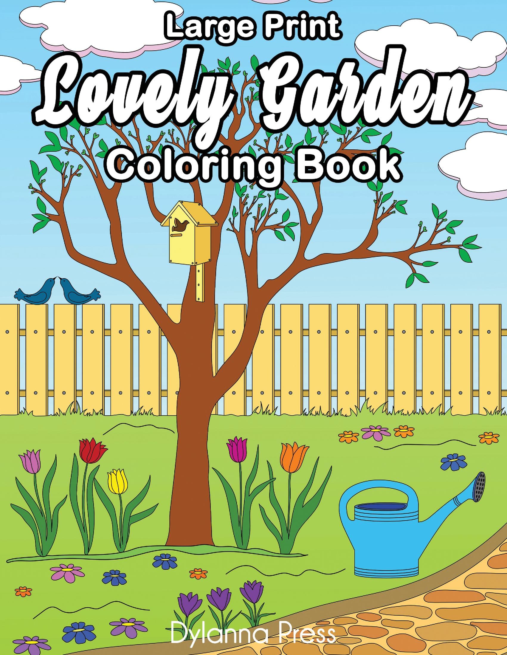 Lovely Garden Large Print Coloring Book