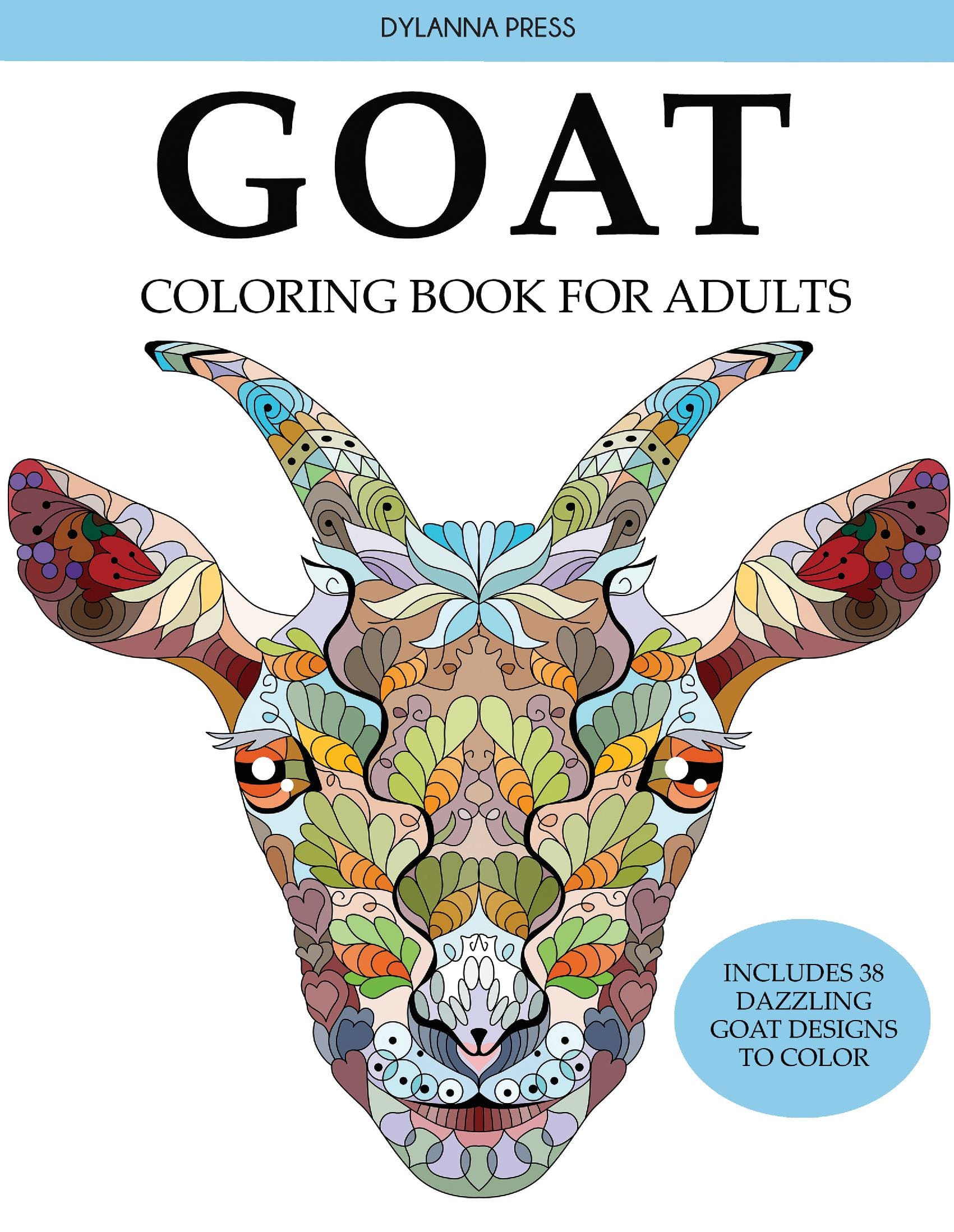 Goat Coloring Book for Adults: Includes 38 Dazzling Goat Designs to Color