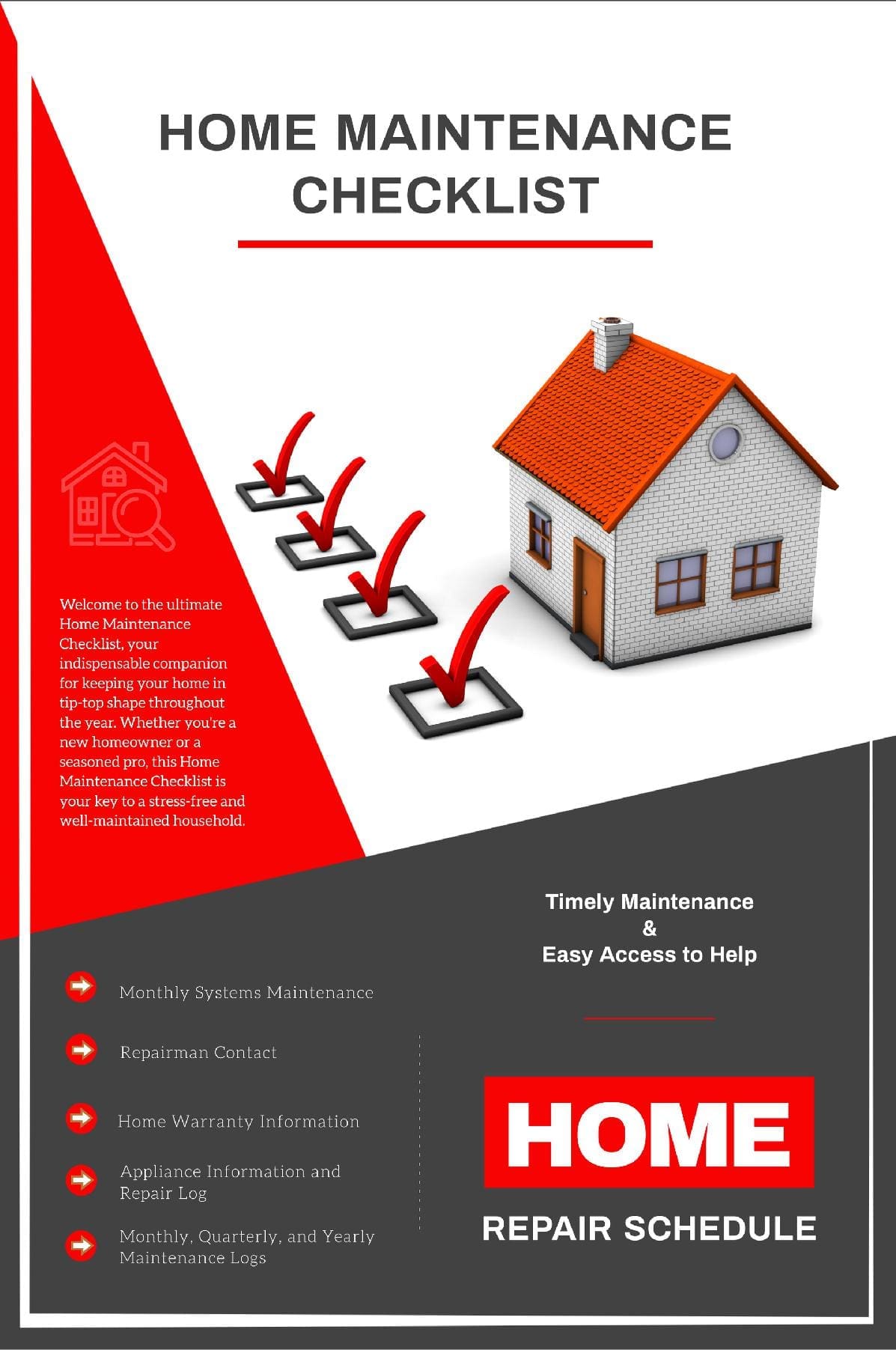 Home Maintenance Checklist: Your Comprehensive Guide to Upkeep - Monthly Checklists, Home Repair Schedule, and More