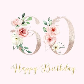 60th Guest Book, Happy birthday 60th guest book hardback cover