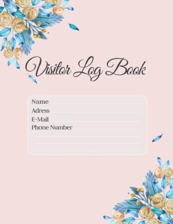 Elegant Floral Visitor Log Book