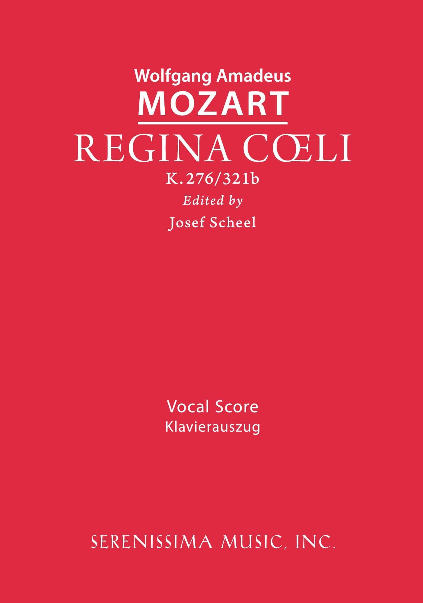 Regina coeli in C major, K.276/321b (Scheel)
