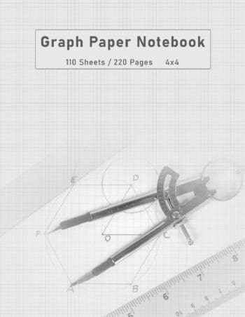 Graph Paper Notebook for Engineering, Drafting, Math, 4x4, 220 pages