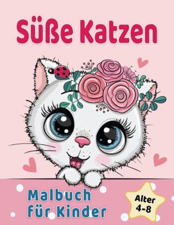 Süße Katzen Malbuch für Kinder 4-8 Jahren