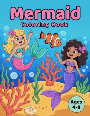 Mermaids Coloring Book Ages 4-8