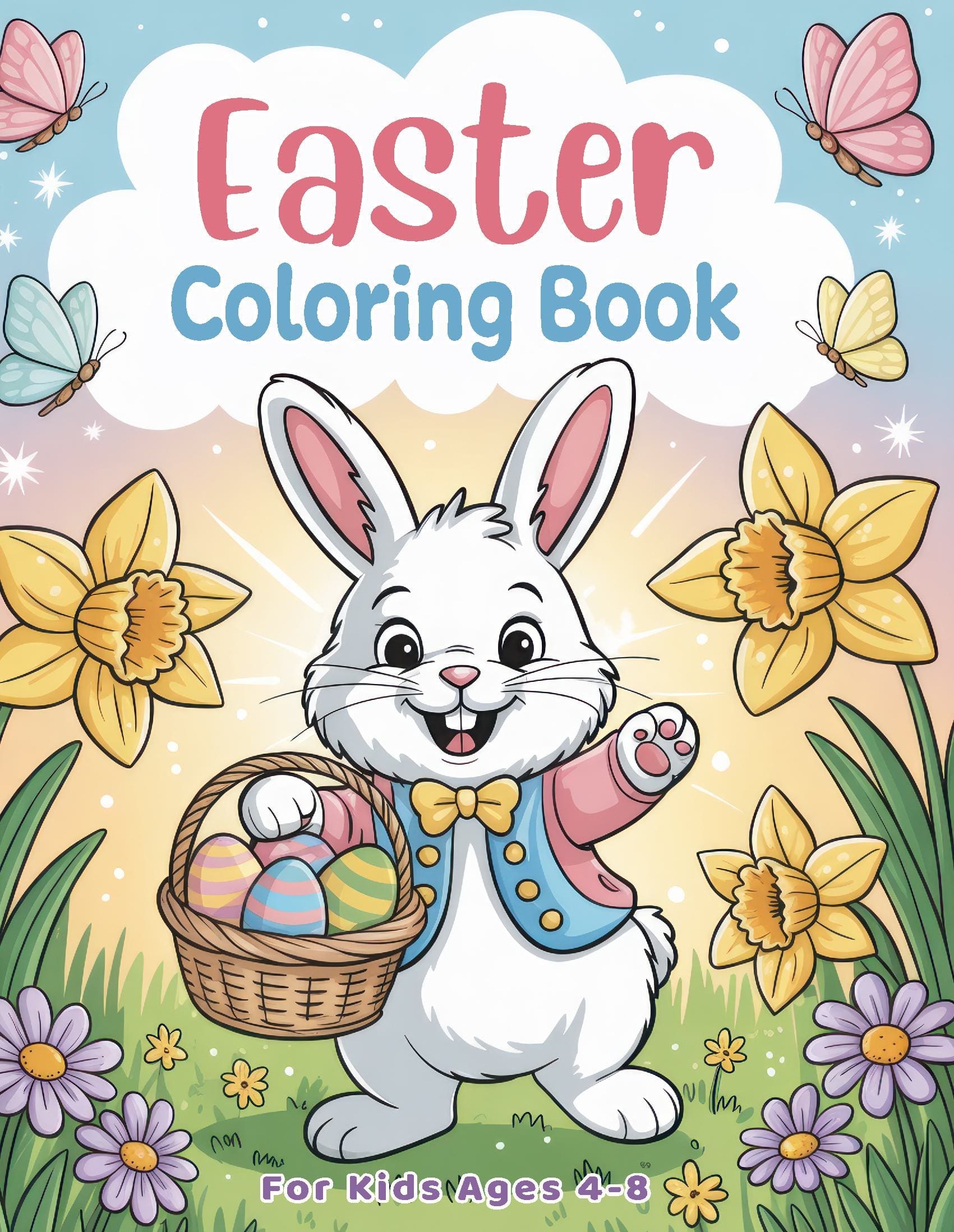 Easter Coloring Book for Kids Ages 4-8