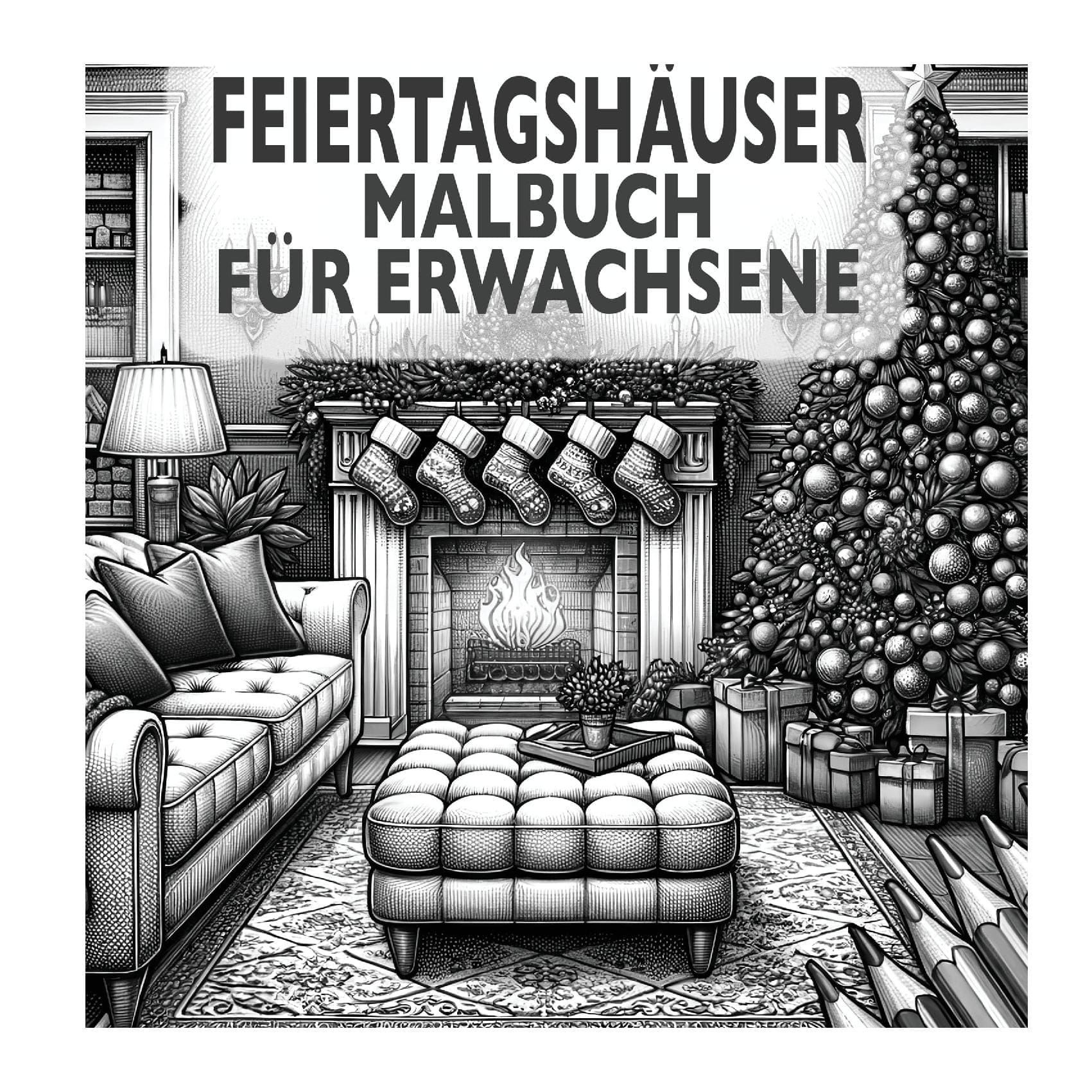Feiertagshäuser Malbuch für Erwachsene